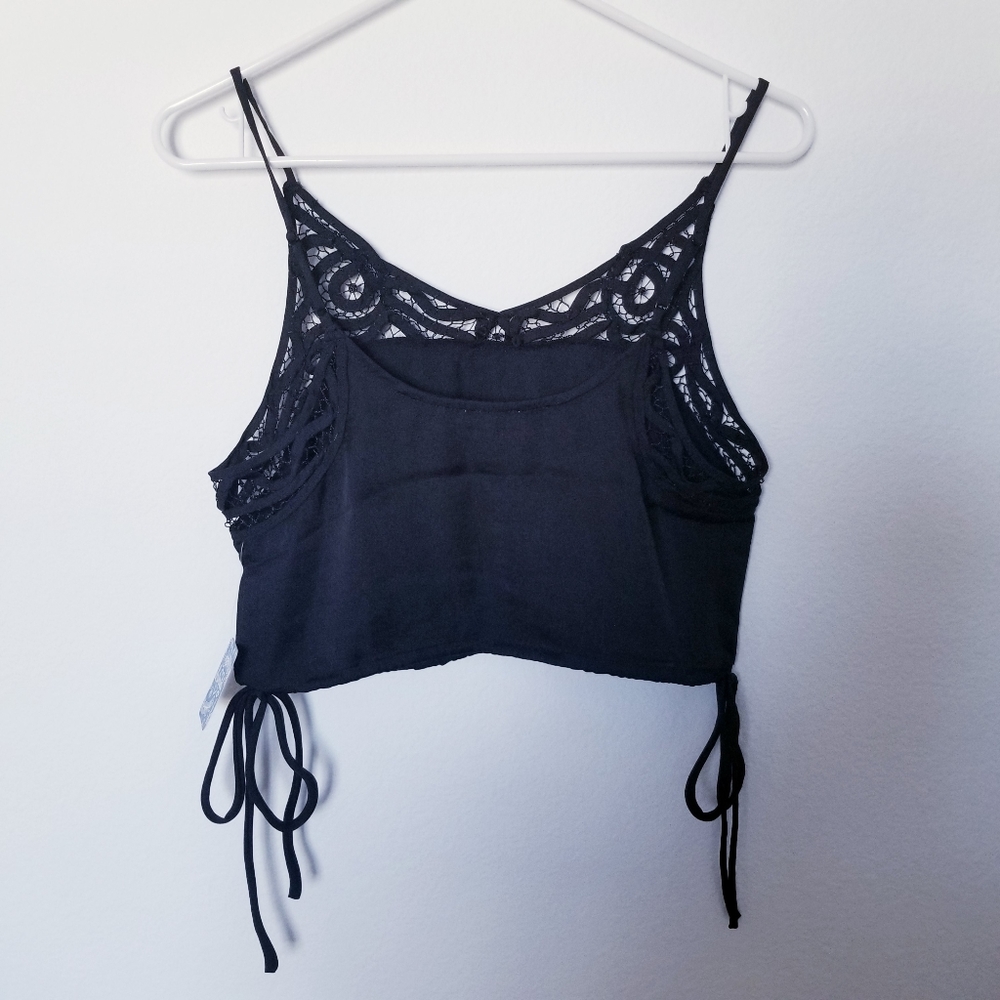 Free People Blouson Brami Black Crop Top - Picture 4 of 12